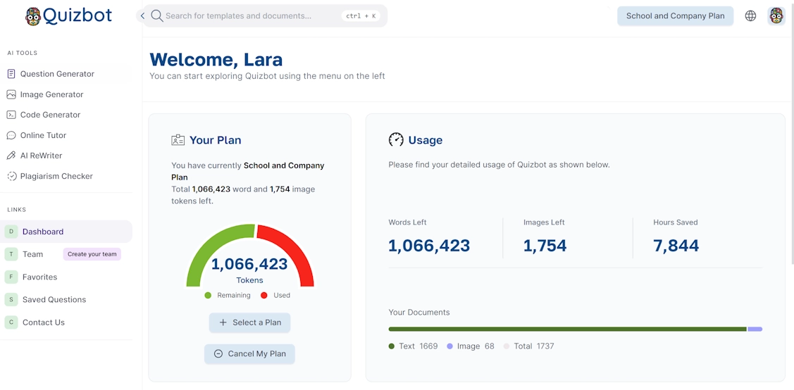 MagicAI Dashboard Mockup